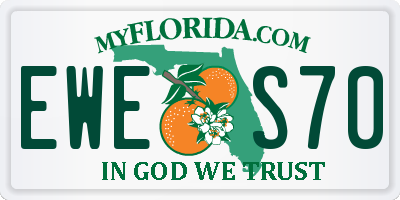 FL license plate EWES70