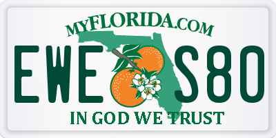 FL license plate EWES80