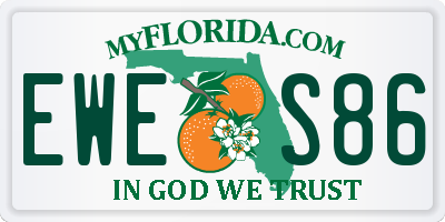 FL license plate EWES86