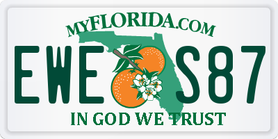 FL license plate EWES87