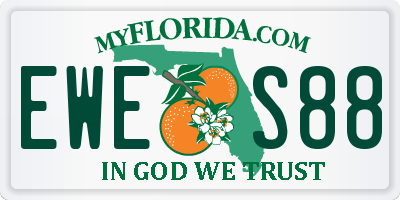 FL license plate EWES88