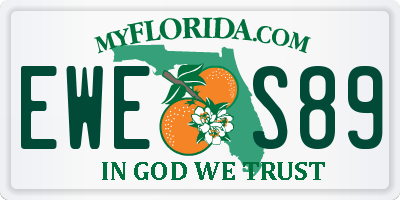 FL license plate EWES89
