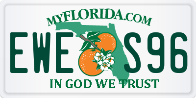 FL license plate EWES96