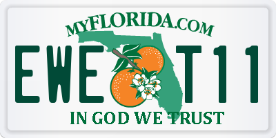 FL license plate EWET11