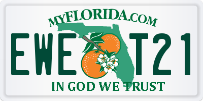 FL license plate EWET21