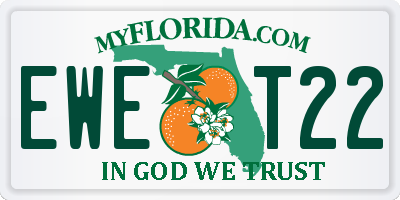 FL license plate EWET22