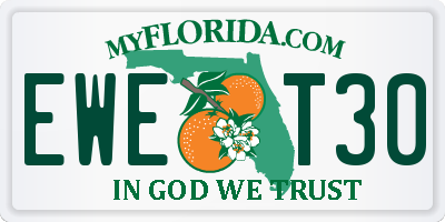 FL license plate EWET30