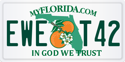 FL license plate EWET42