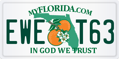 FL license plate EWET63