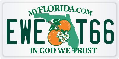 FL license plate EWET66