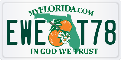 FL license plate EWET78