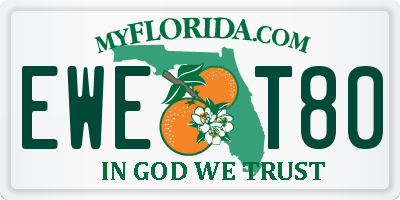 FL license plate EWET80