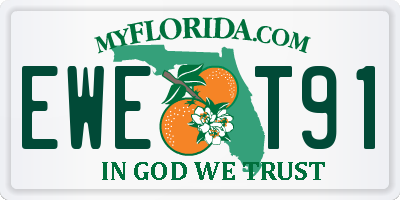 FL license plate EWET91
