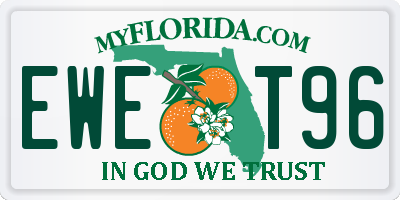 FL license plate EWET96