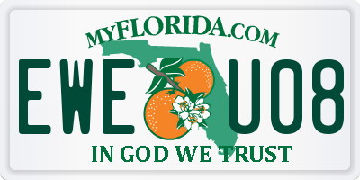 FL license plate EWEU08