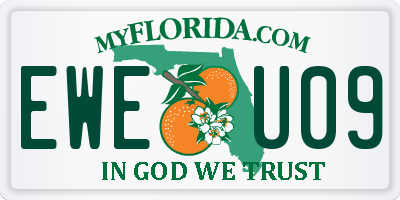 FL license plate EWEU09