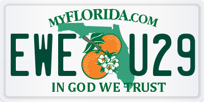 FL license plate EWEU29