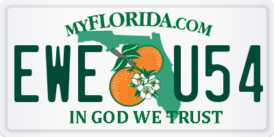 FL license plate EWEU54