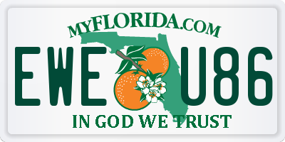 FL license plate EWEU86