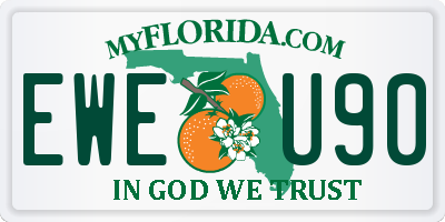 FL license plate EWEU90