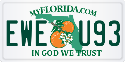 FL license plate EWEU93