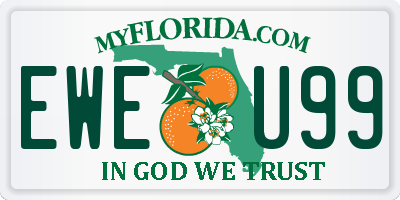 FL license plate EWEU99
