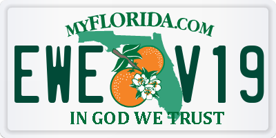 FL license plate EWEV19
