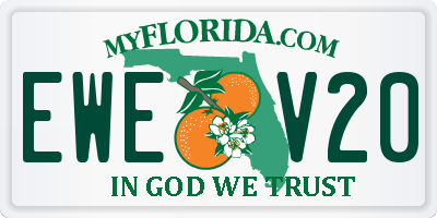 FL license plate EWEV20
