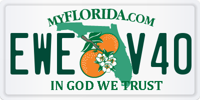 FL license plate EWEV40