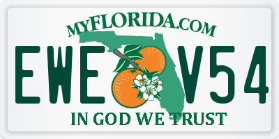 FL license plate EWEV54