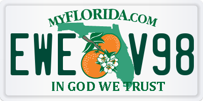 FL license plate EWEV98