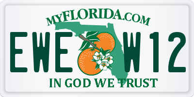 FL license plate EWEW12
