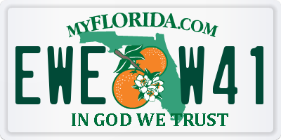 FL license plate EWEW41