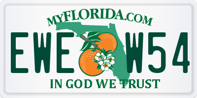 FL license plate EWEW54