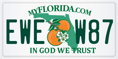 FL license plate EWEW87