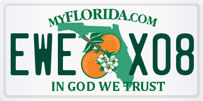 FL license plate EWEX08