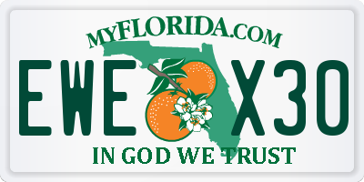 FL license plate EWEX30