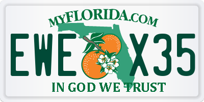 FL license plate EWEX35