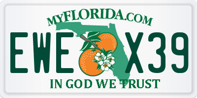 FL license plate EWEX39