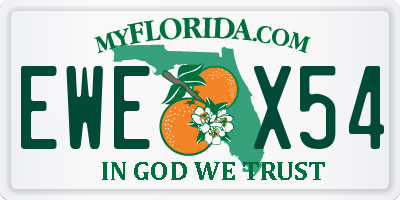 FL license plate EWEX54