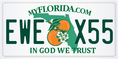 FL license plate EWEX55