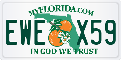 FL license plate EWEX59