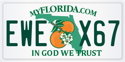 FL license plate EWEX67
