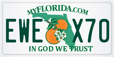 FL license plate EWEX70