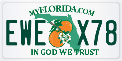 FL license plate EWEX78