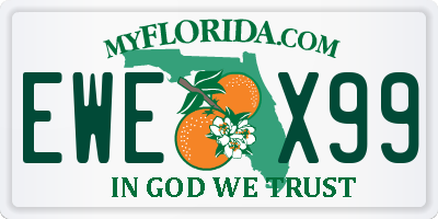 FL license plate EWEX99
