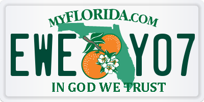 FL license plate EWEY07