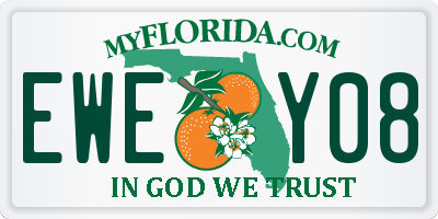 FL license plate EWEY08