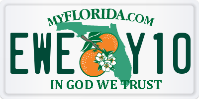 FL license plate EWEY10
