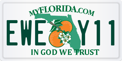 FL license plate EWEY11